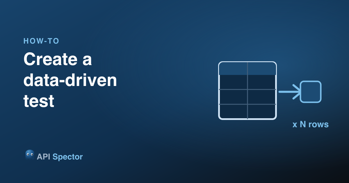 How to create a data-driven test in API Spector